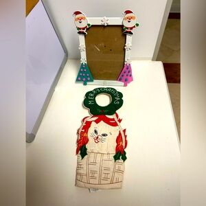 Christmas wooden picture frame bundle 
🎄 🎅 and Cloth Cat holder